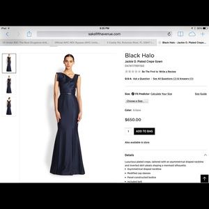 Laurel Bergman Black Halo Eve Dk Navy gown SZ 12